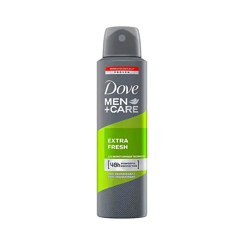 Dove-Extra-Fresh-MenCare-Antiperspirant-Deodorant-150ml اسپری داو مردانه رایحه extra fresh حجم 150 میل