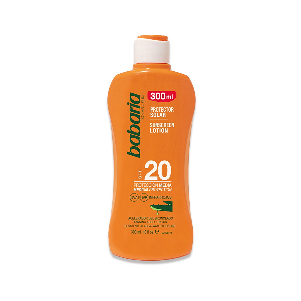 babaria-sunscreen-lotion-300ml-masokala.com لوسيون ضد آفتاب باباریا Babaria حجم 300 ميل