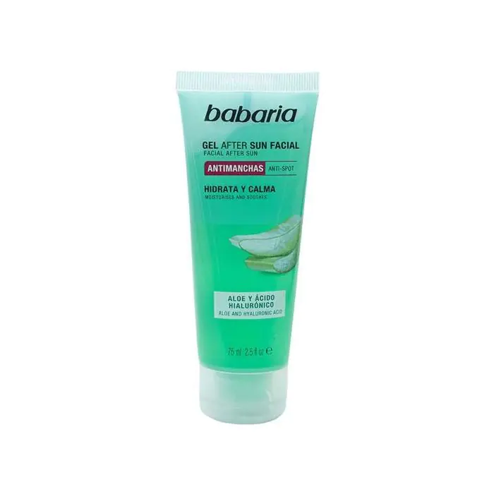 babaria-aloe-vera-hyaluronic-gel-75ml-masokala.com ژل سوختگی و آبرسان باباریا Babaria حاوى الوئه ورا ، هيالورونيك اسيد حجم 75 ميل - Image 1