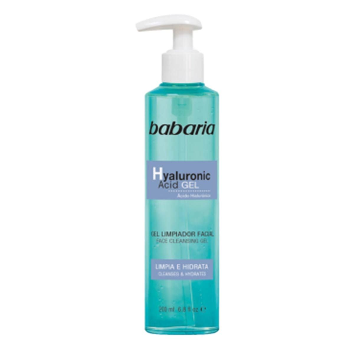 babaria-hyaluronic-acid-face-gel-200ml-masokala.com ژل شستشو صورت باباریا Babaria حاوى هيالورونيك اسيد حجم 200 ميل - Image 1