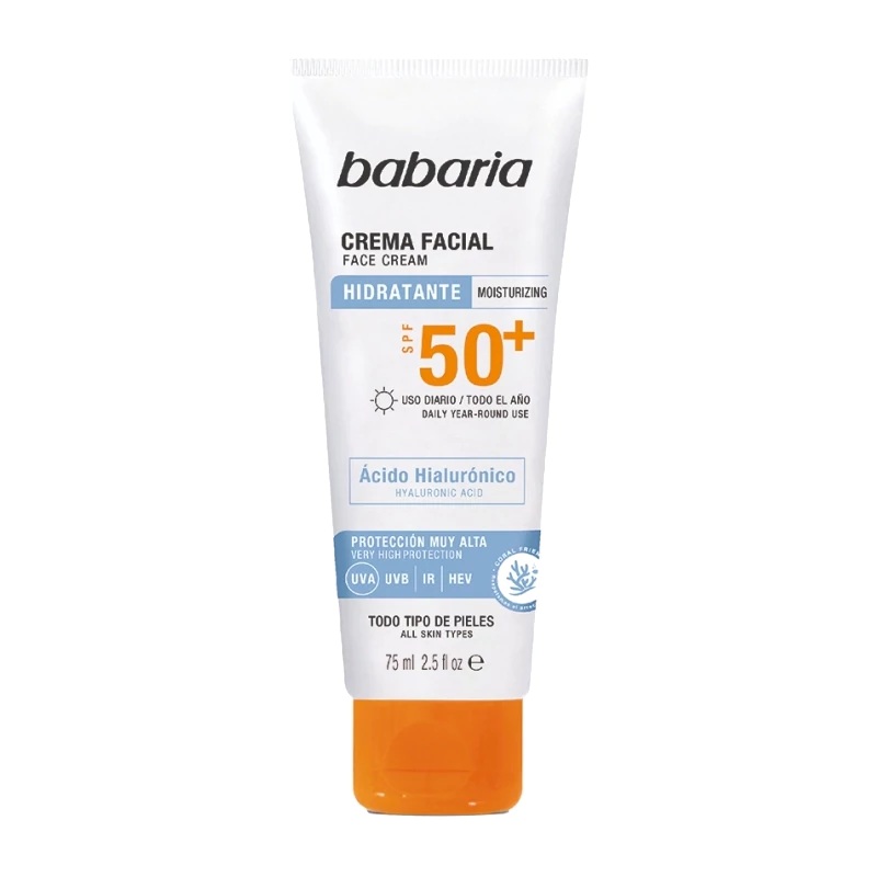 babaria-hyaluronic-acid-sun-screen ضد آفتاب باباریا Babaria حاوی هيالورونيك اسيد حجم 75 میل