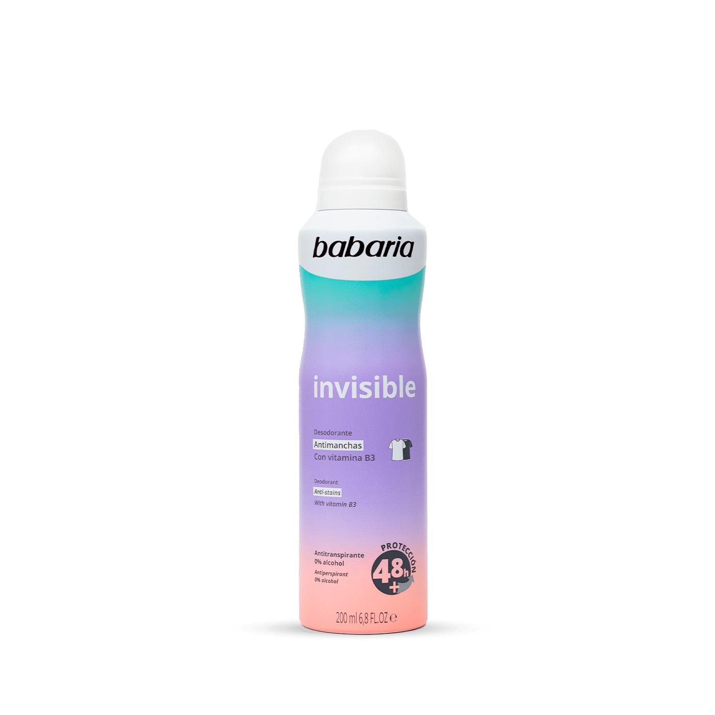 babaria-invisible-deodorant-vitamin-b3-200ml-masokala.com دئودورانت باباريا Babaria مدل Invisible حاوى ويتامين B3 حجم 200 میل