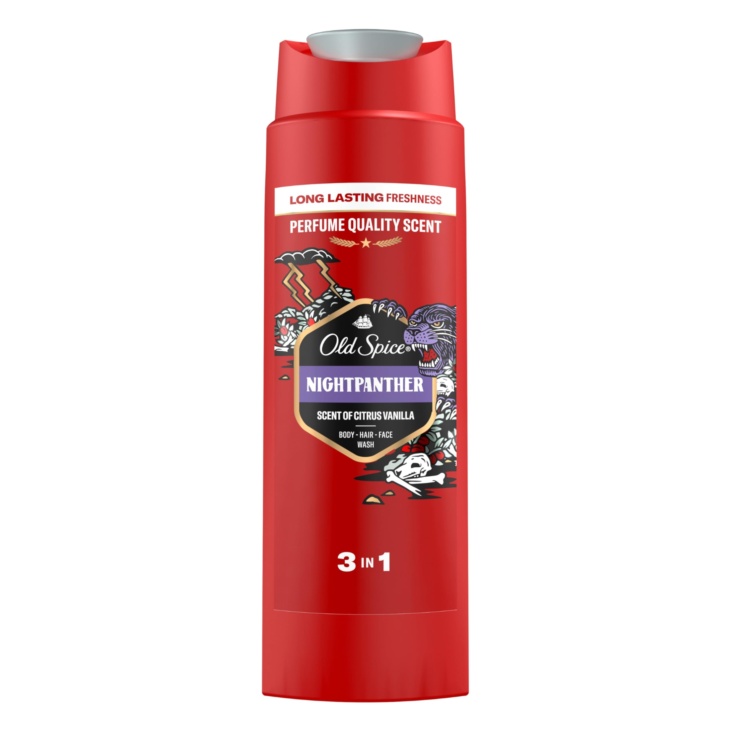 old-spice-night-panther-3in1-shampoo-masokala.com شامپو سه کاره مردانه اولد اسپایس مدل Night Panther