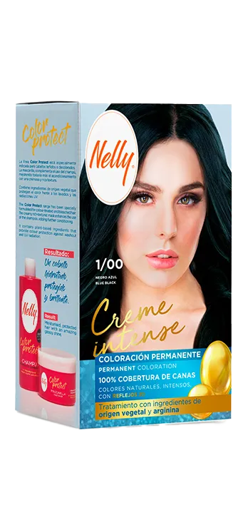 کیت رنگ مو نلی Nelly مدل Creme Intense ضد ریزش مو شماره 1/00