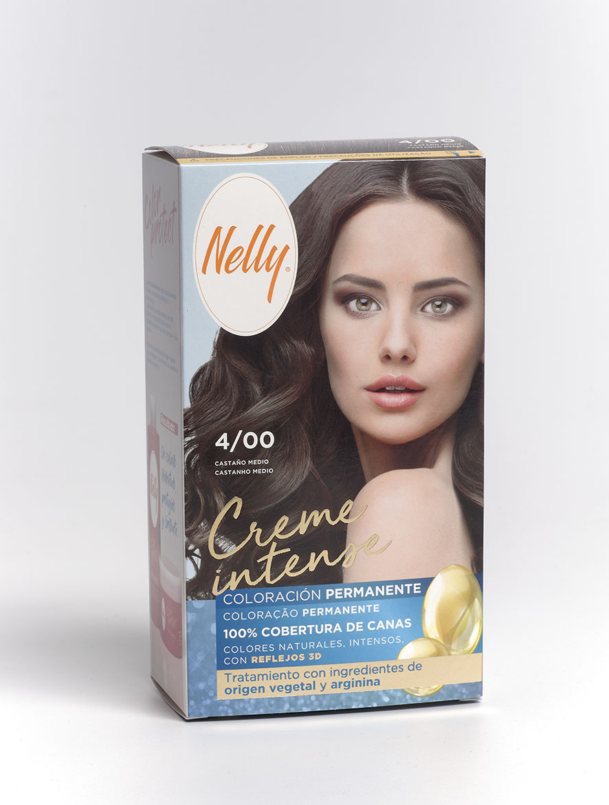 کیت رنگ مو بدون آمونیاک نلی Nelly مدل Creme Intense رنگ Medium Brown شماره 4/00