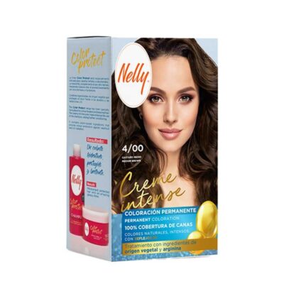کیت رنگ مو بدون آمونیاک نلی Nelly مدل Creme Intense رنگ Medium Brown شماره 4/00