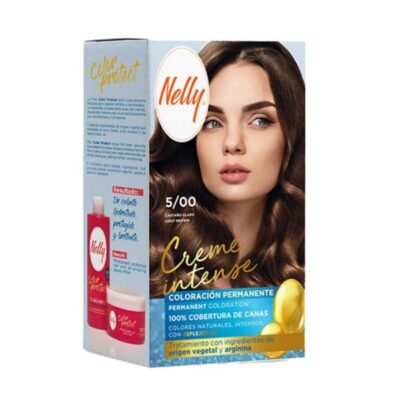 کیت رنگ مو بدون آمونیاک نلی Nelly مدل Creme Intense رنگ Light Brown شماره 5/00
