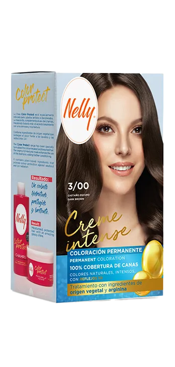  کیت رنگ مو بدون آمونیاک نلی Nelly مدل Creme Intense رنگ Dark Brown شماره 3/00