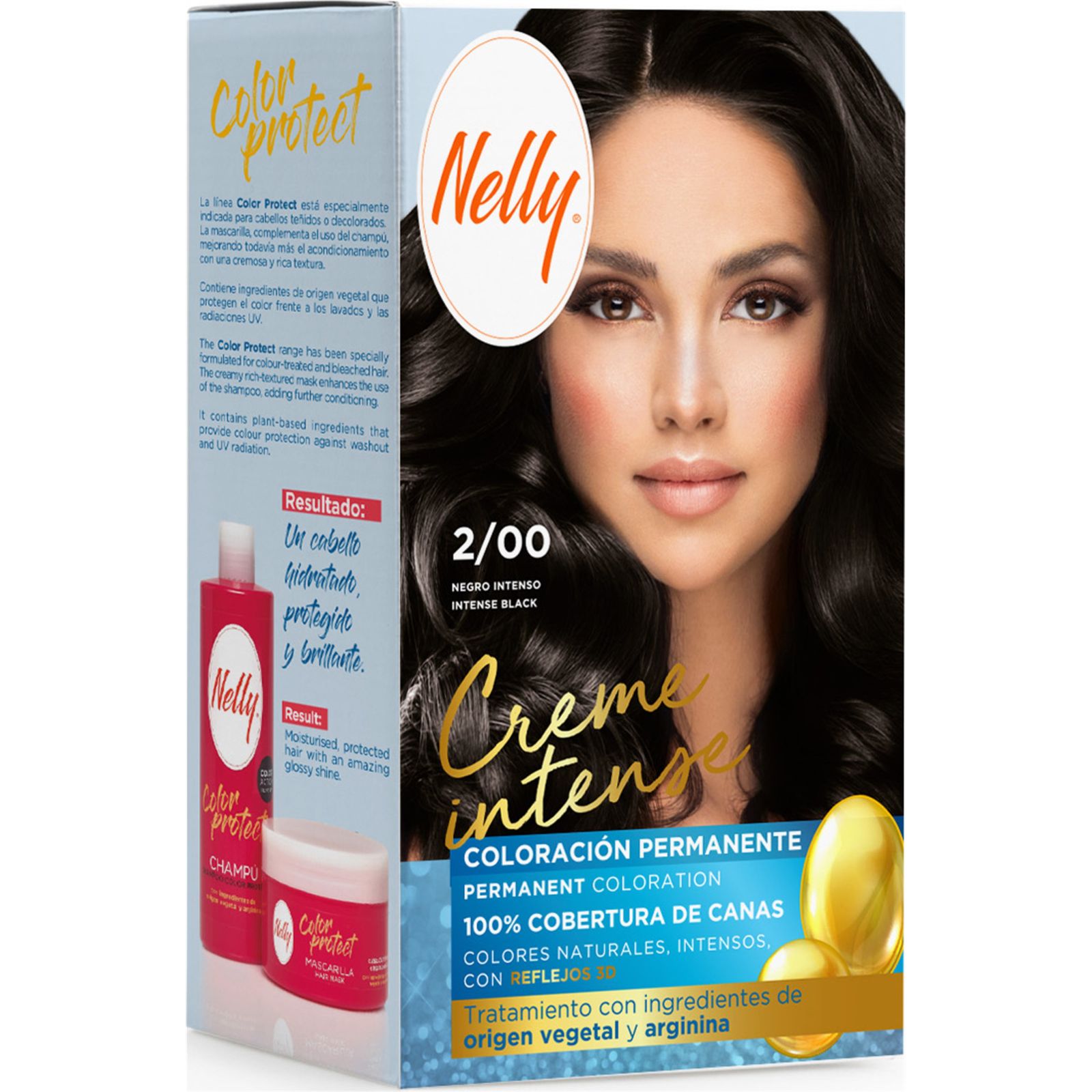 کیت رنگ مو بدون آمونیاک نلی Nelly مدل Creme Intense رنگ Intense Black شماره 2/00
