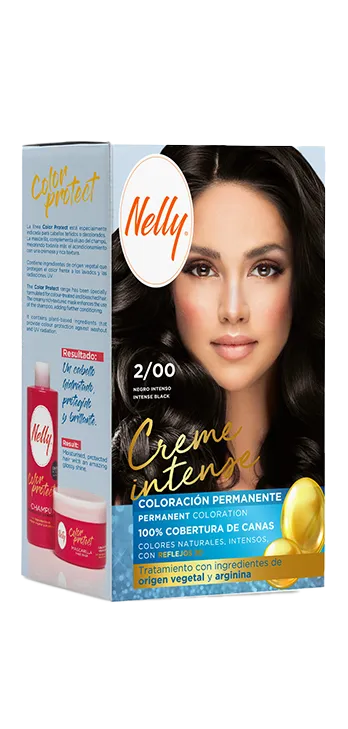 کیت رنگ مو بدون آمونیاک نلی Nelly مدل Creme Intense رنگ Intense Black شماره 2/00