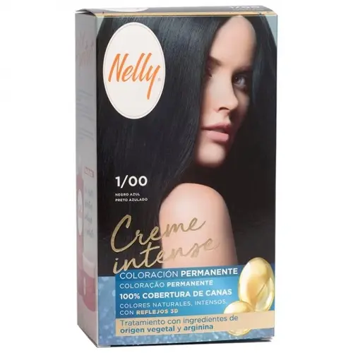 کیت رنگ مو نلی Nelly مدل Creme Intense ضد ریزش مو شماره 1/00