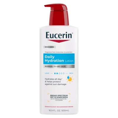 لوسیون مرطوب کننده اوسرین Eucerin پوست نرمال تا خشک مدل Daily Hydration حجم 500 میل
