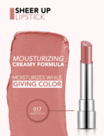 رژ لب جامد شیر آپ فلورمار Flormar Sheer Up شماره 017 رنگ Peachy Glow - Image 3