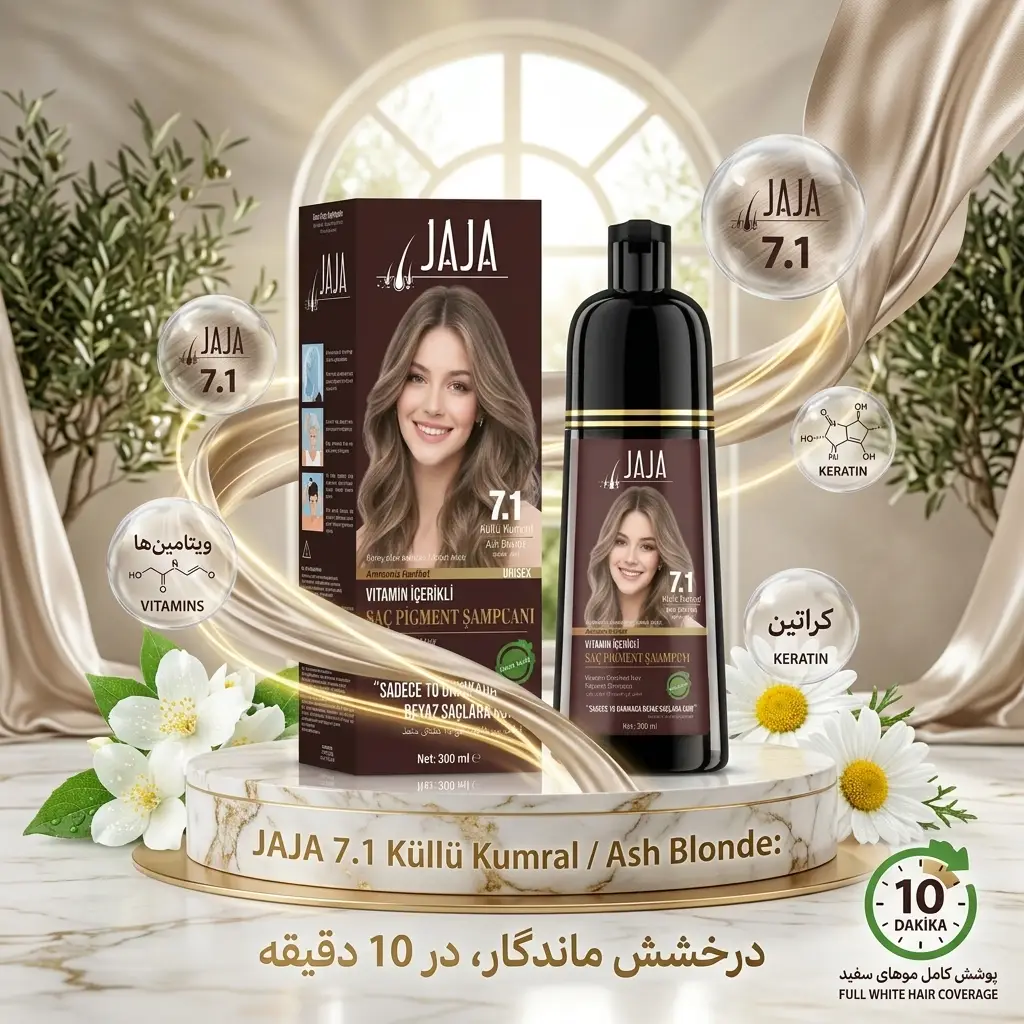 شامپو رنگ جاجا Jaja شماره 7.1 رنگ بلوند خاكسترى حجم 300 ميل