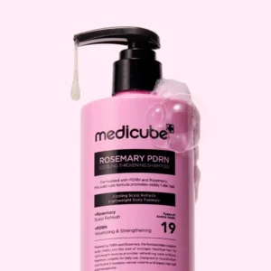 شامپو حجم دهنده، ضد ریزش و ترمیم کننده رزماری و PDRN مدی کیوب Medicube حجم 400 میل